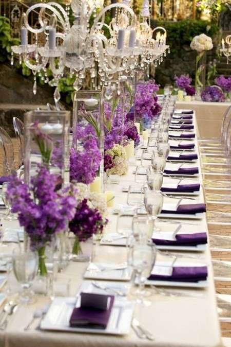 Amethyst silver wedding decor