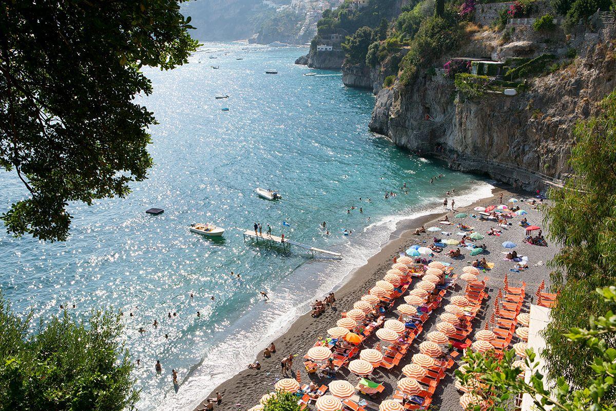 Arienzo Beach Positano cliffs
