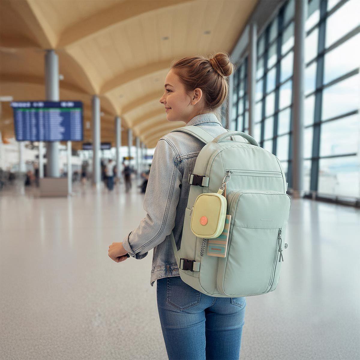 Woman traveler luggage organizers backpack