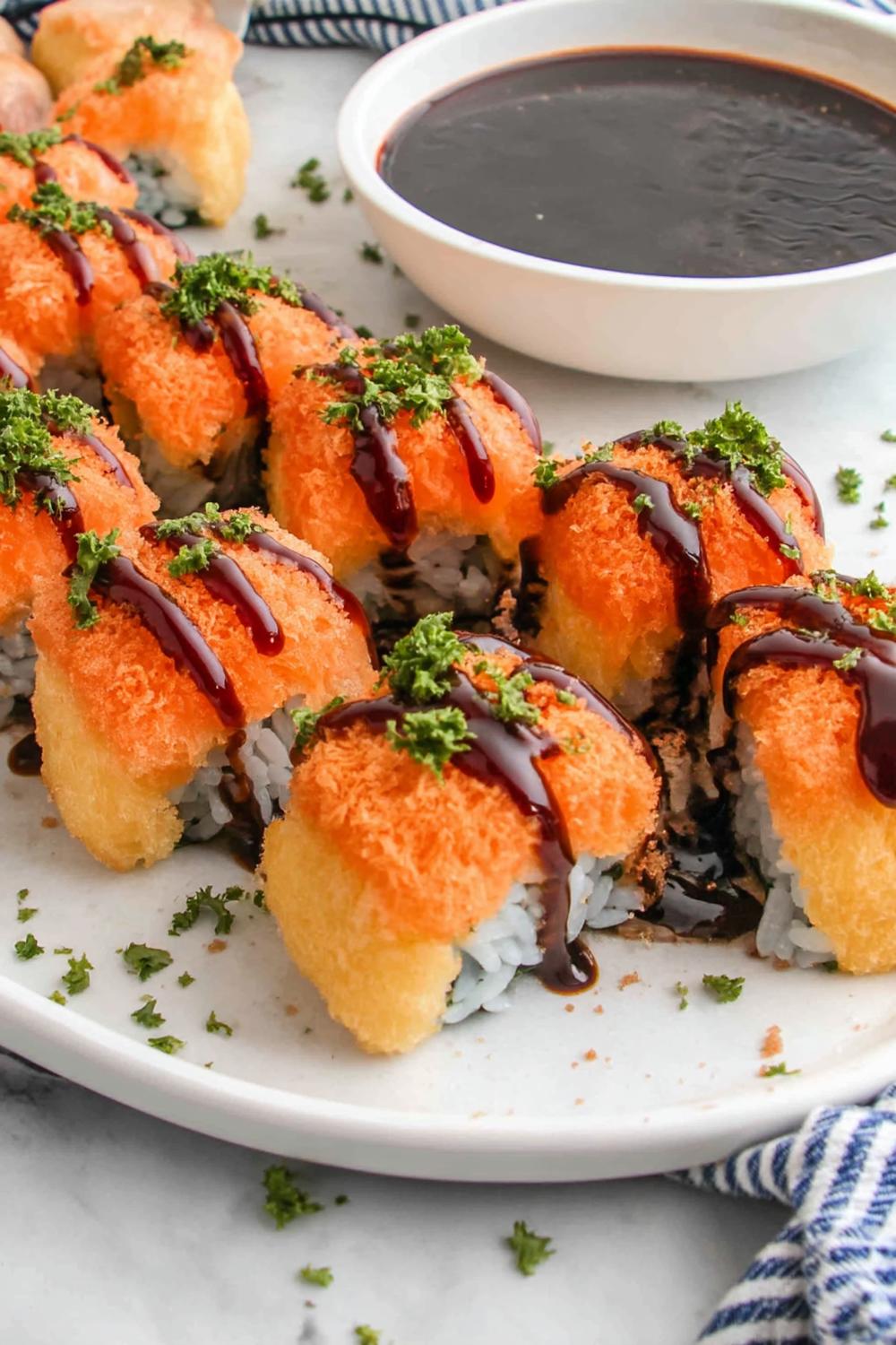Crispy Sushi Roll Presentation