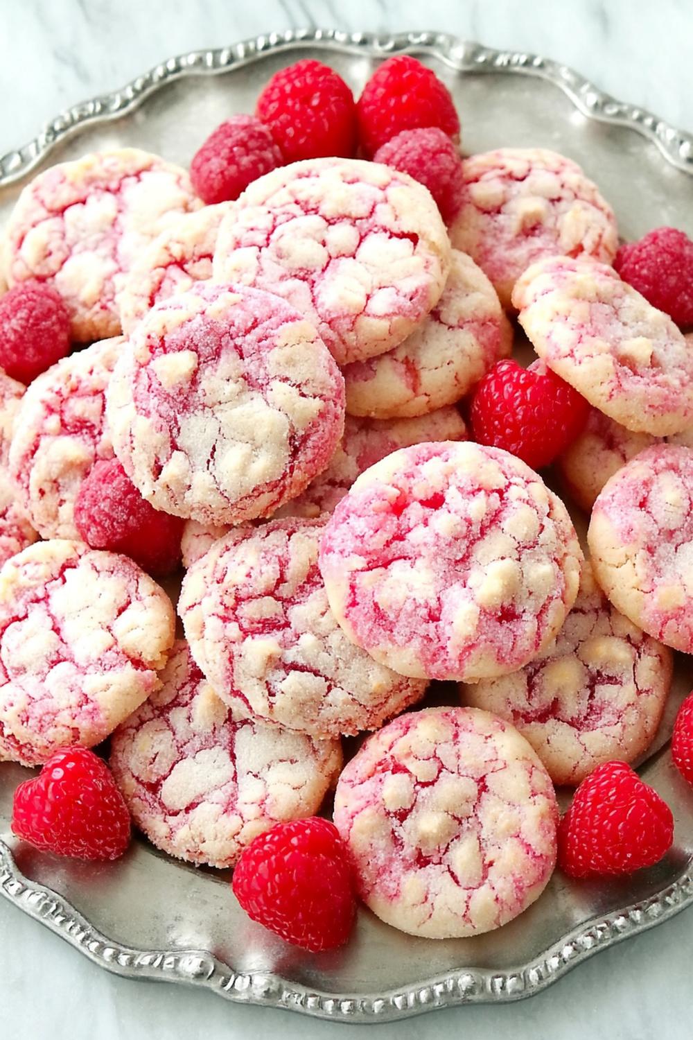 Pink Crackled Cookie Platter