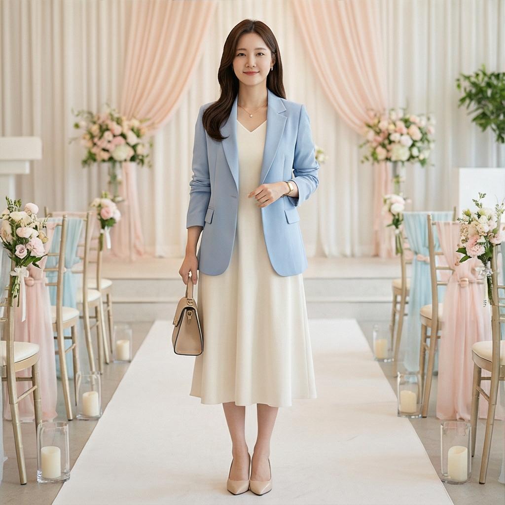 Blazer over wedding guest dress