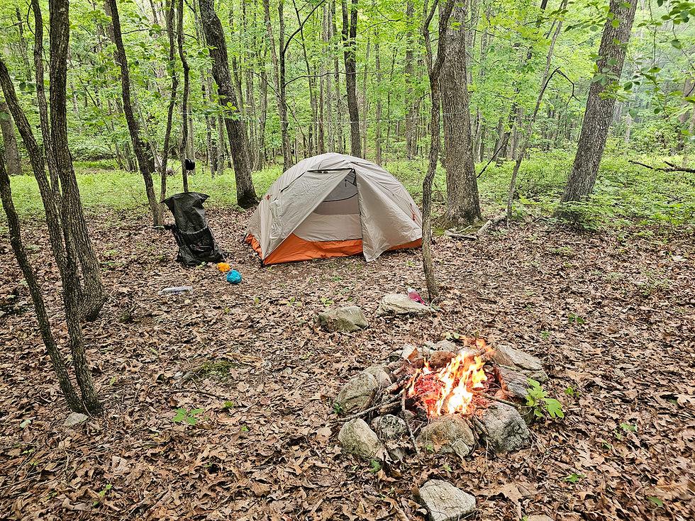 Safe small campfire outdoors