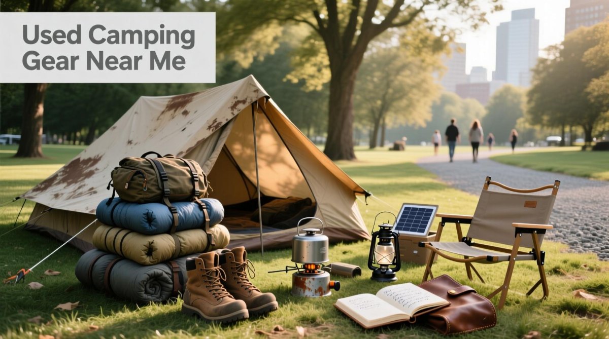 Couple planning RV travel budget together outdoors