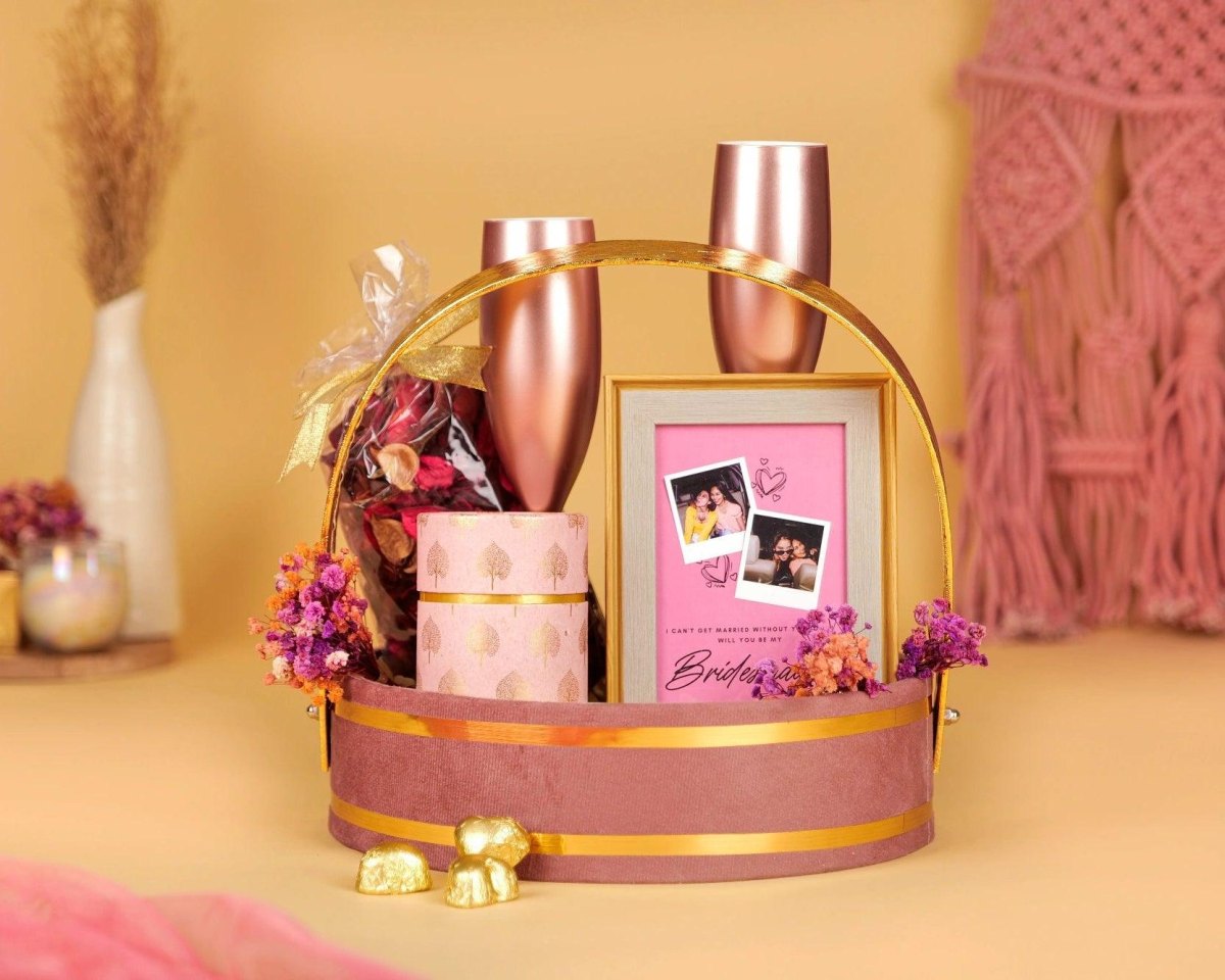 Champagne bridesmaid basket