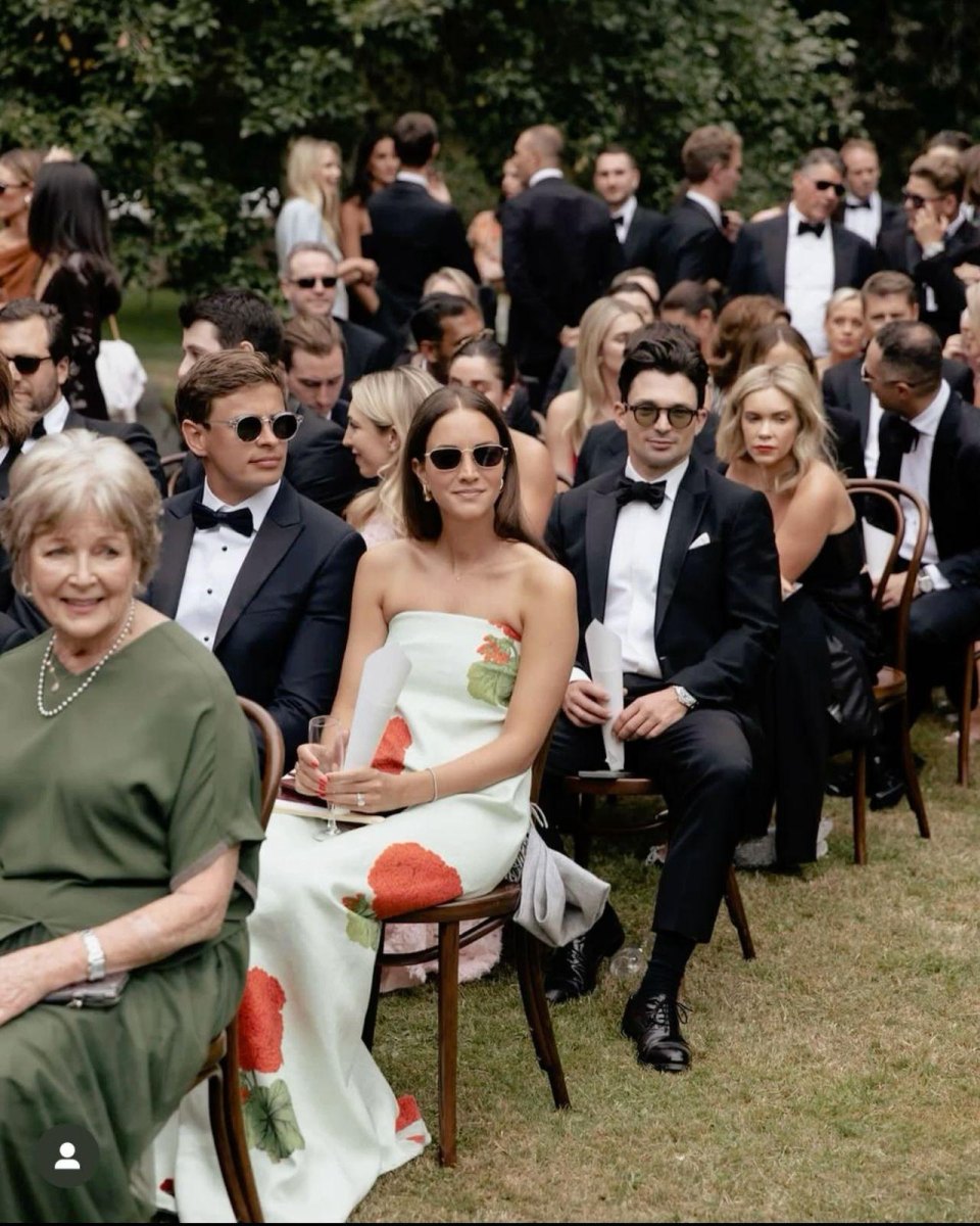 Black tie wedding guests elegance