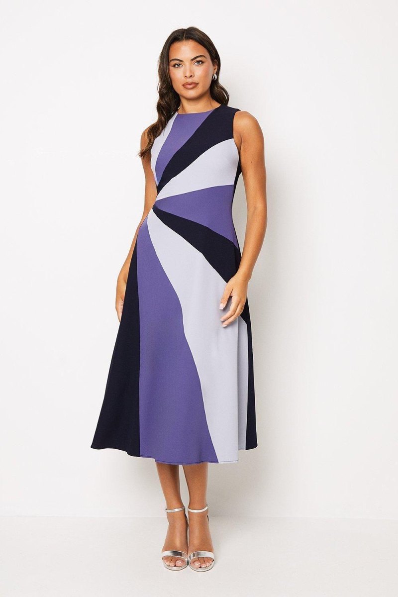 Color block wedding guest dress