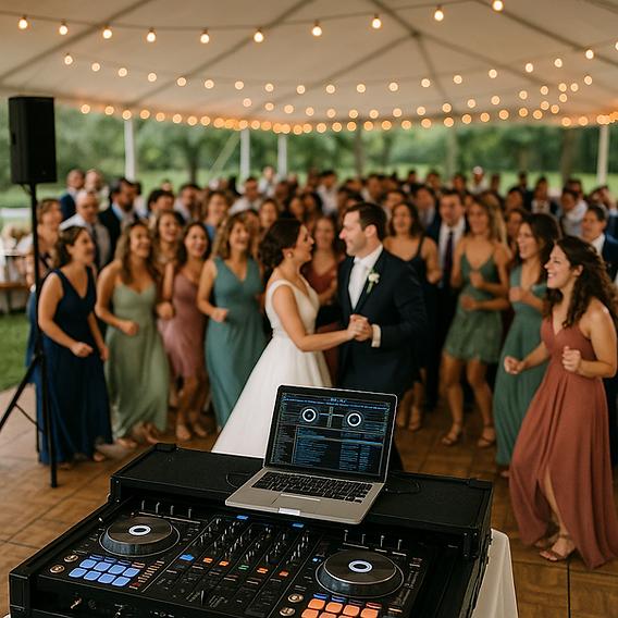 Wedding DJ reception setup