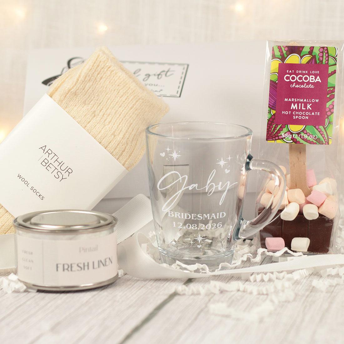 Cozy winter bridesmaid basket