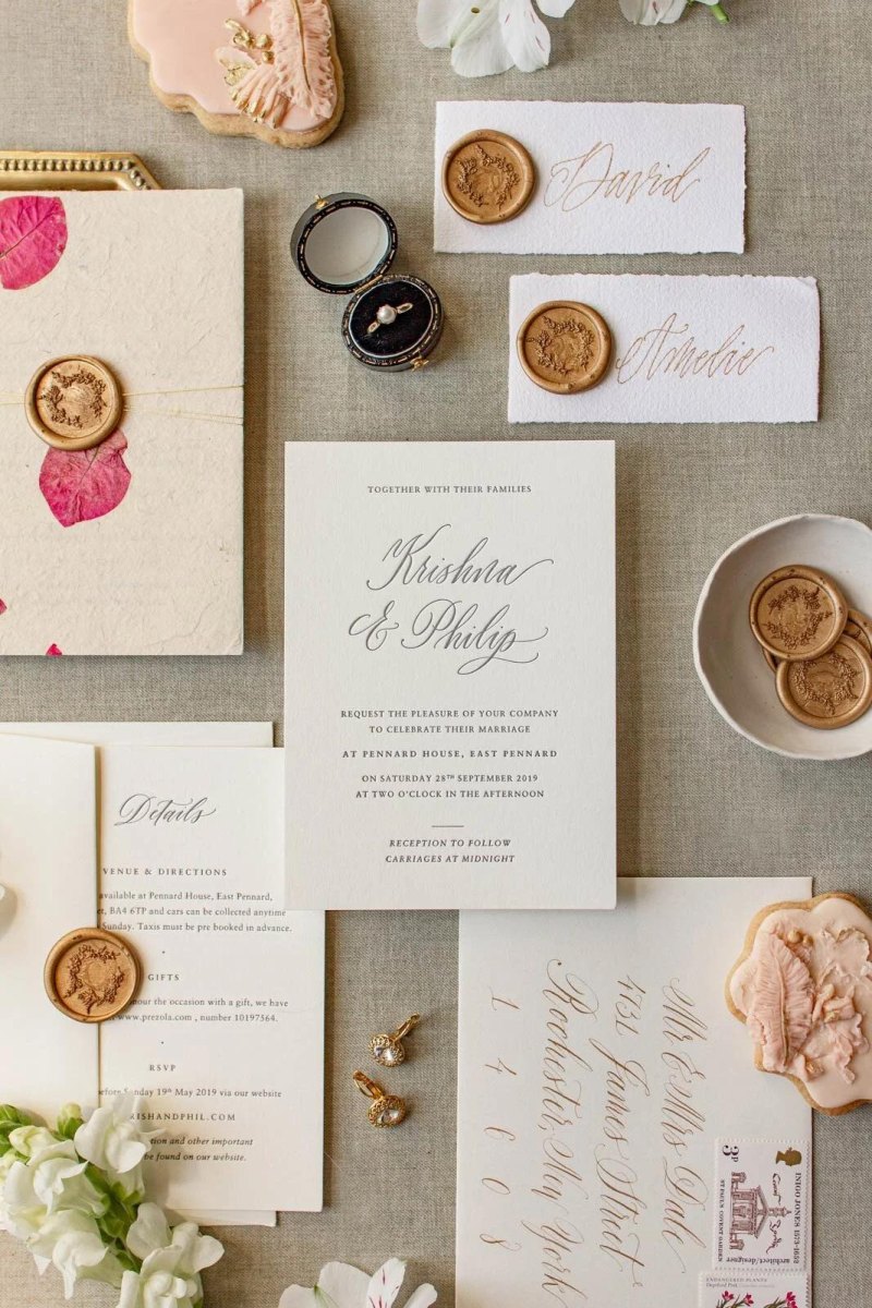 Handwritten luxury wedding stationery