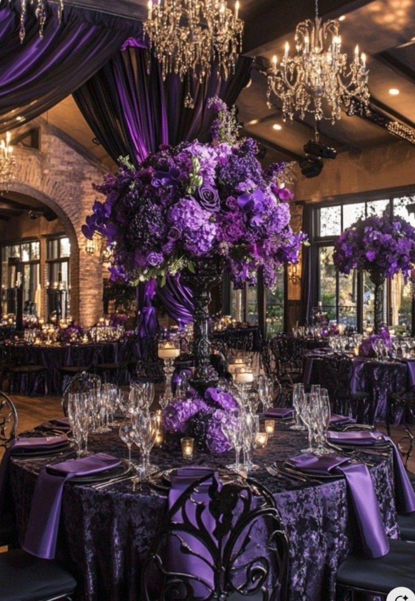 Dark purple black wedding theme