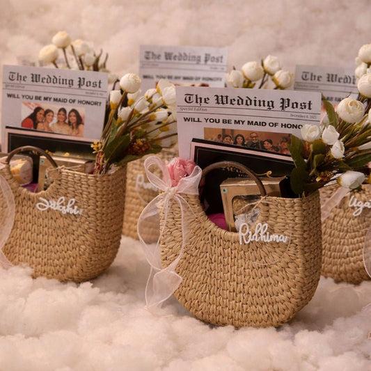 DIY handmade bridesmaid basket