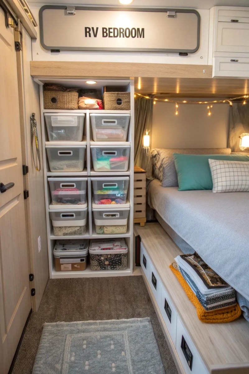RV bedroom storage ideas