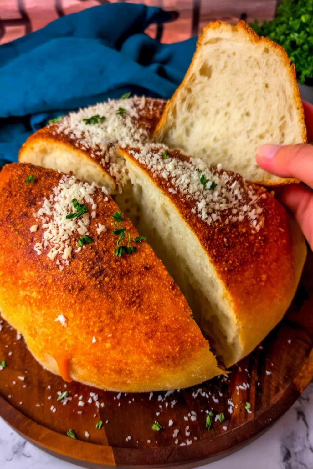 Round Sourdough Loaf Slice
