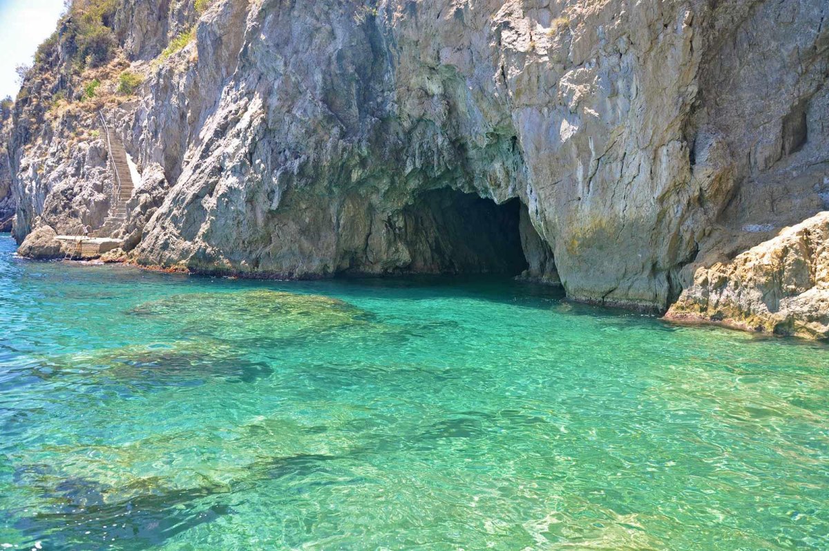 Emerald Grotto coastline Conca