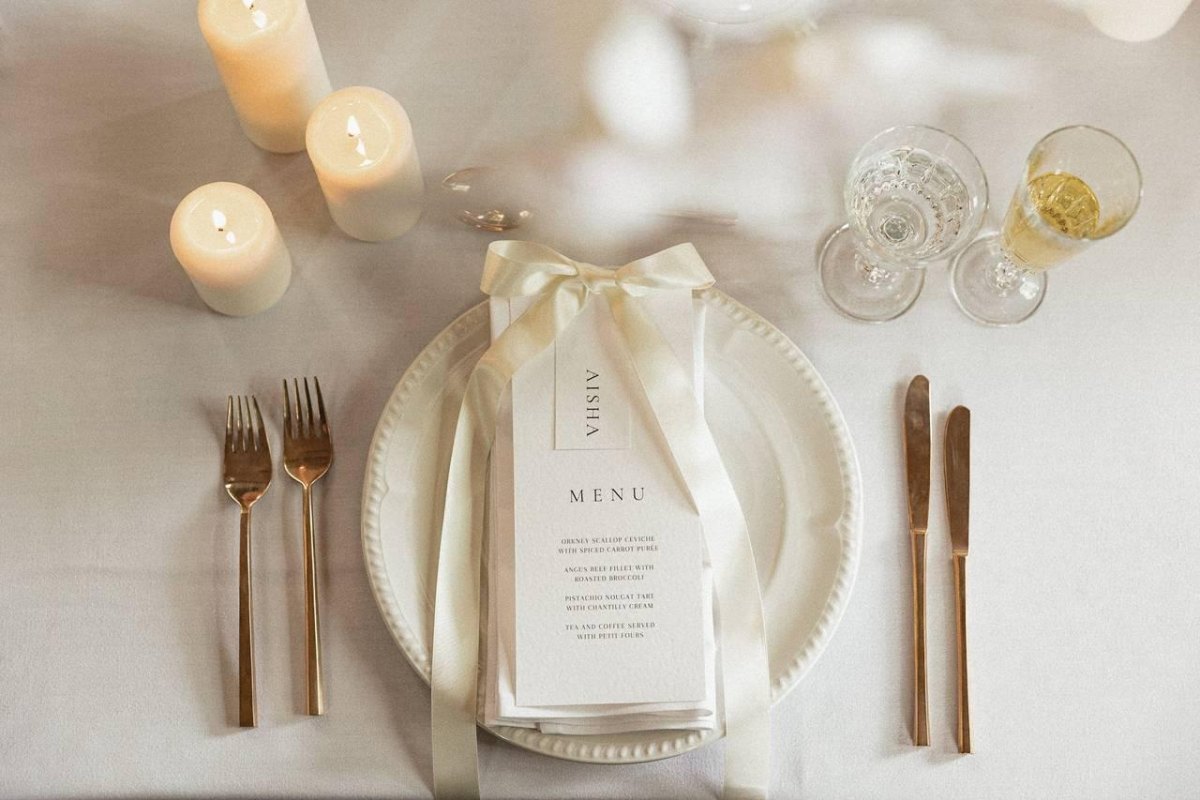 Fine dining micro wedding menu