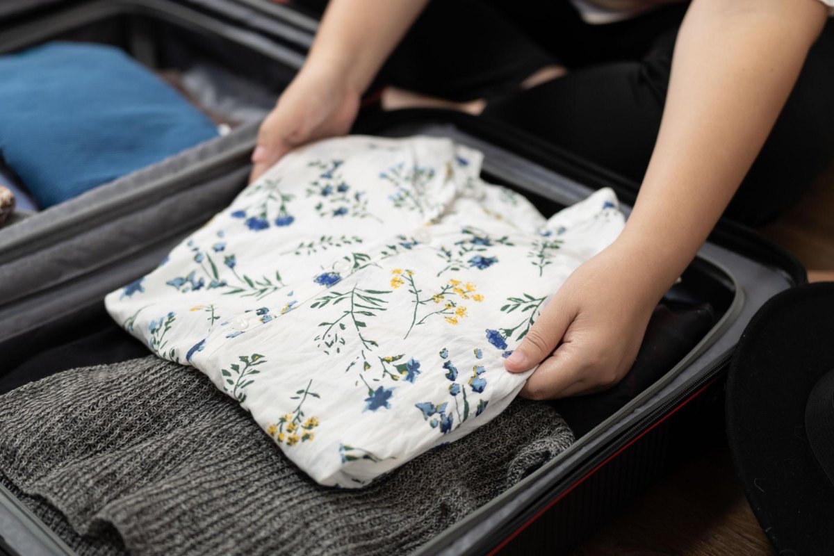 Dress folded suitcase