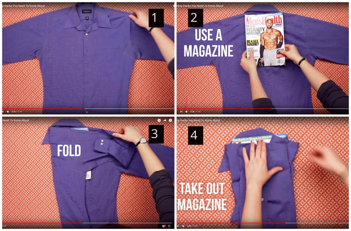 Shirt folded with magazine