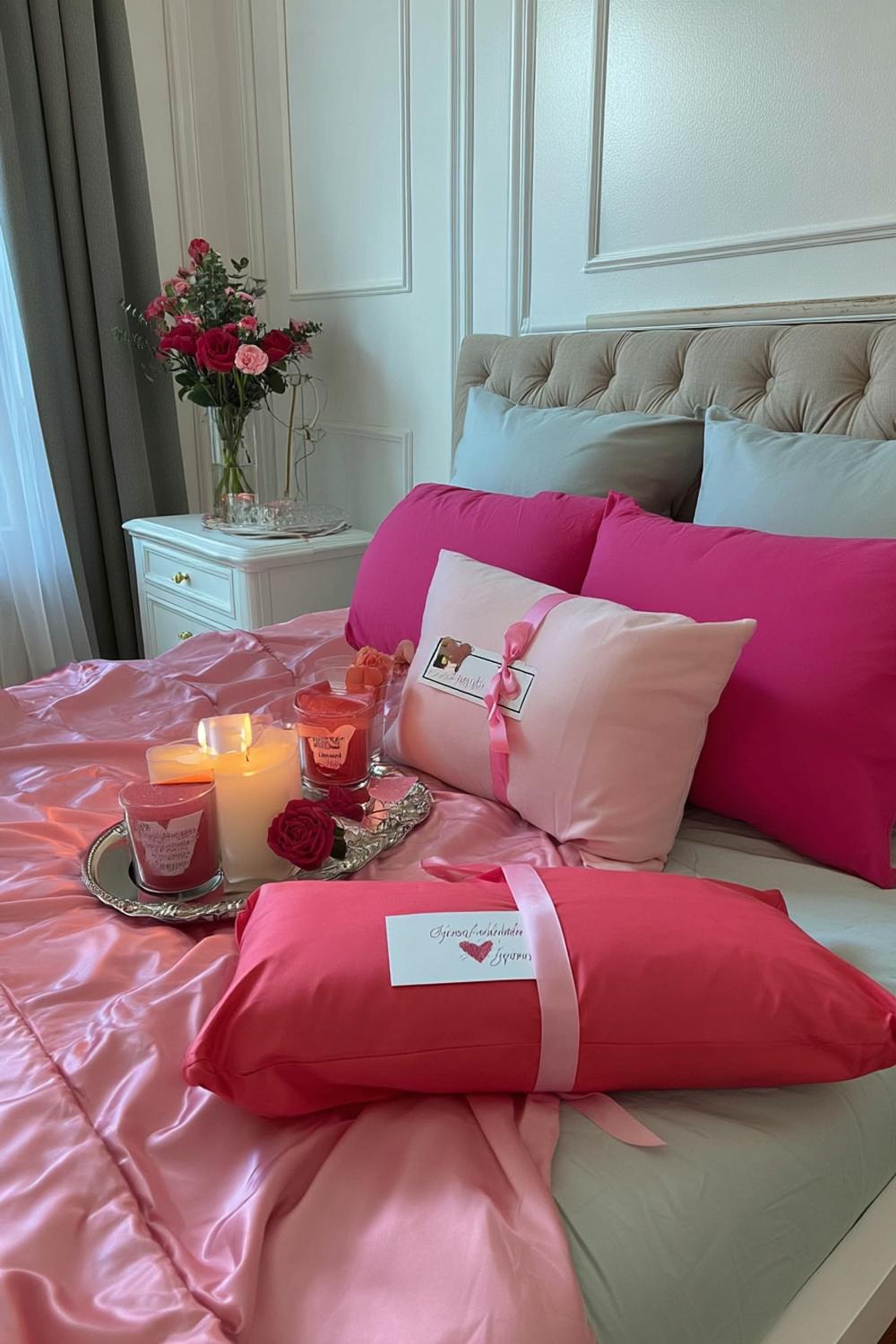 19. Pillow-and-Throw Refresh with Pink Accents for galentines party decor simple ideas