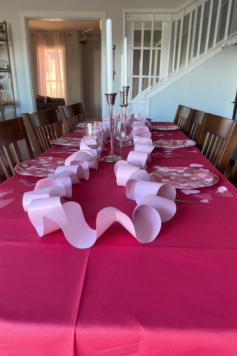 27. Parisian Café Blush Tablescape with Candlesticks for galentines party decor theme ideas