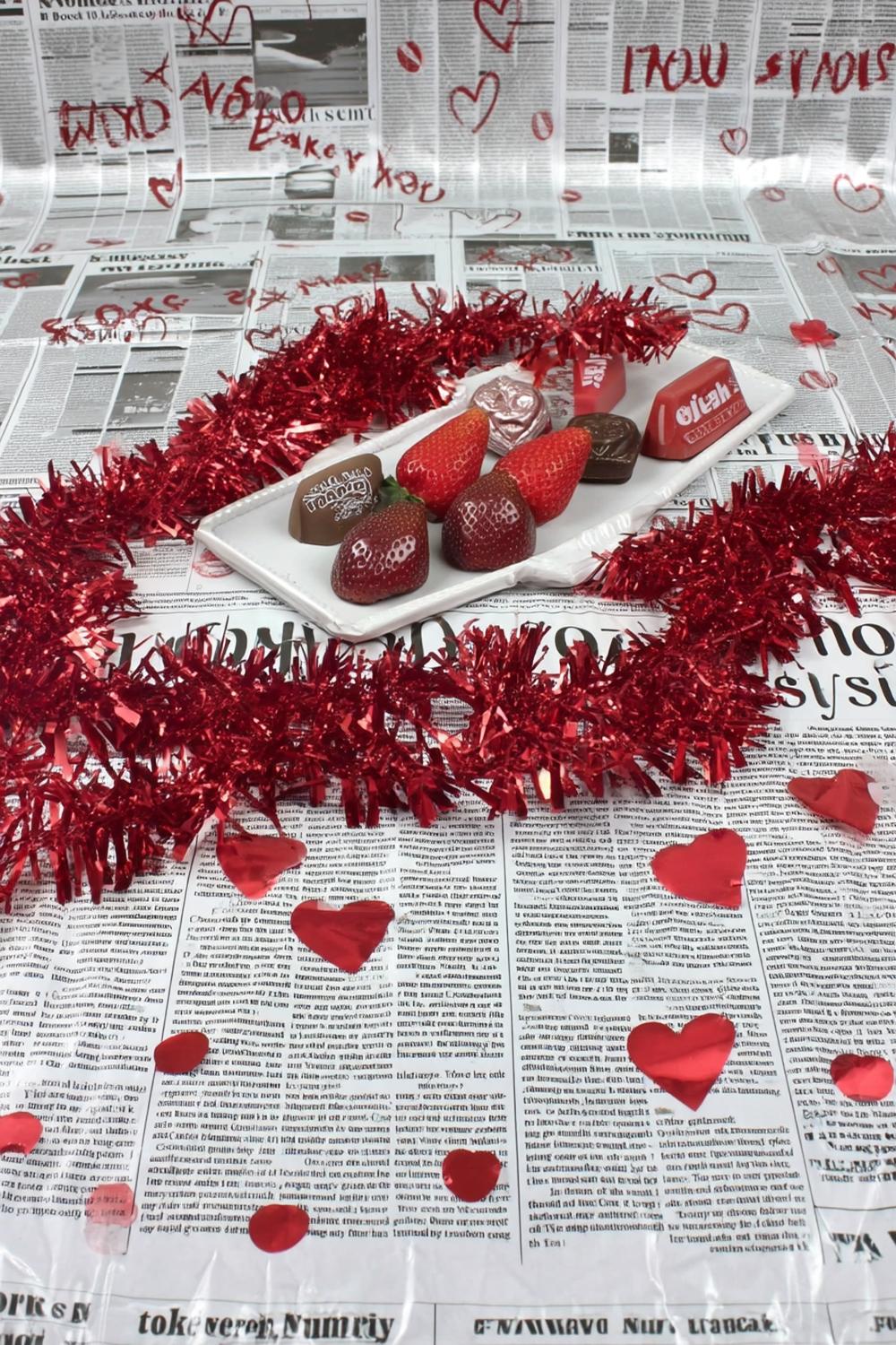 36. Strawberry-and-Chocolate Grazing Board as for galentines party decor food ideas
