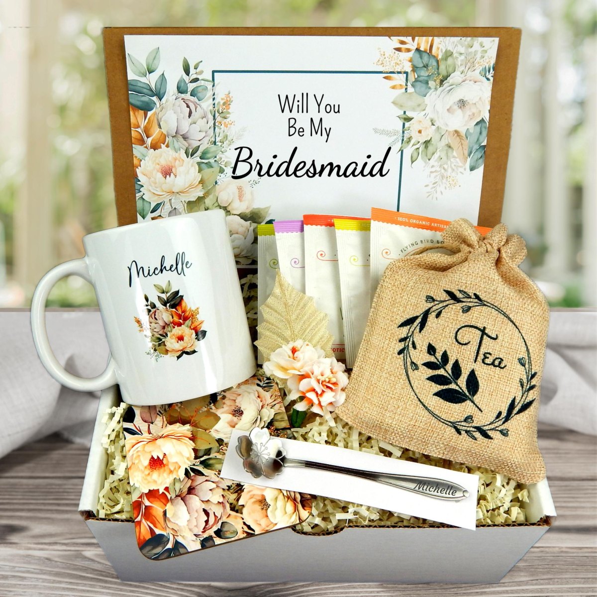 Garden party bridesmaid basket