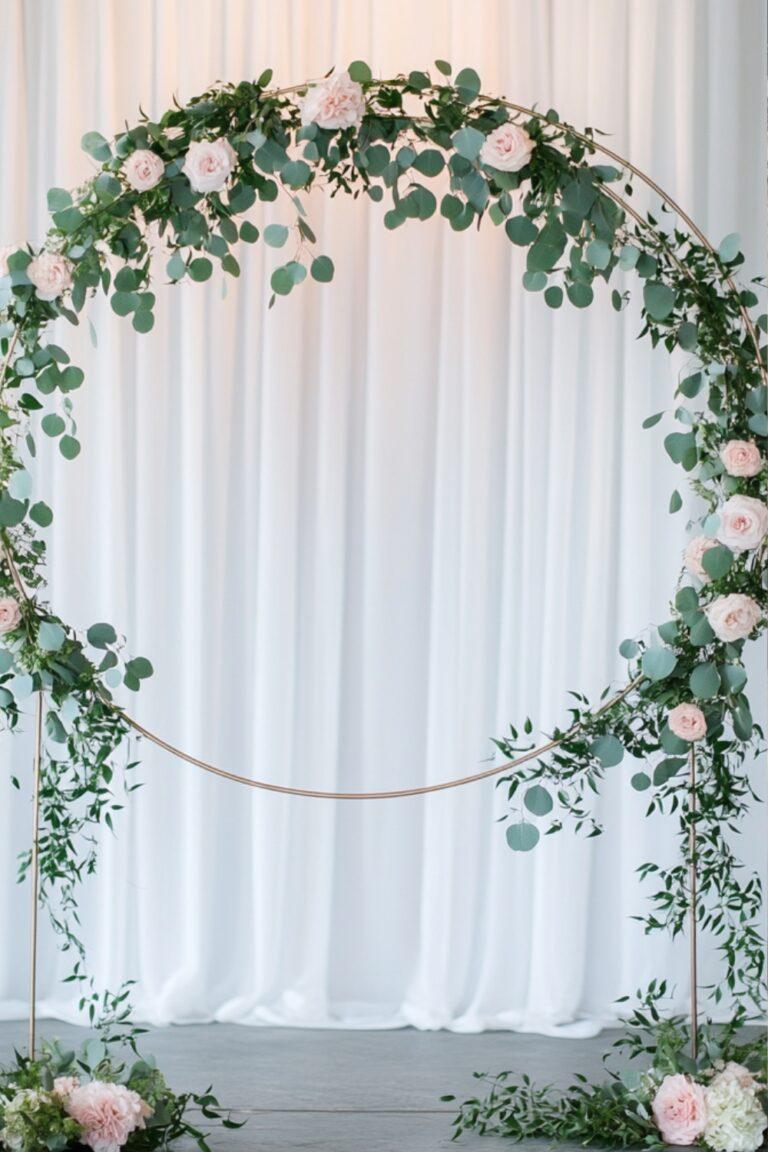 12 DIY Wedding Backdrop Ideas: Greenery and Floral Hoop