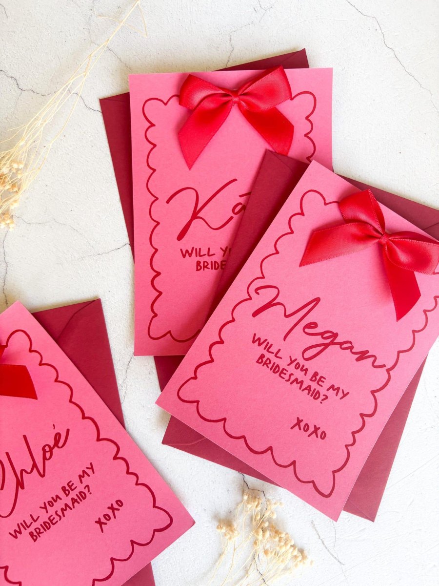 Handmade bridesmaid proposal cards