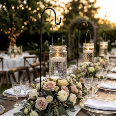 Hanging mason jar wedding centerpiece