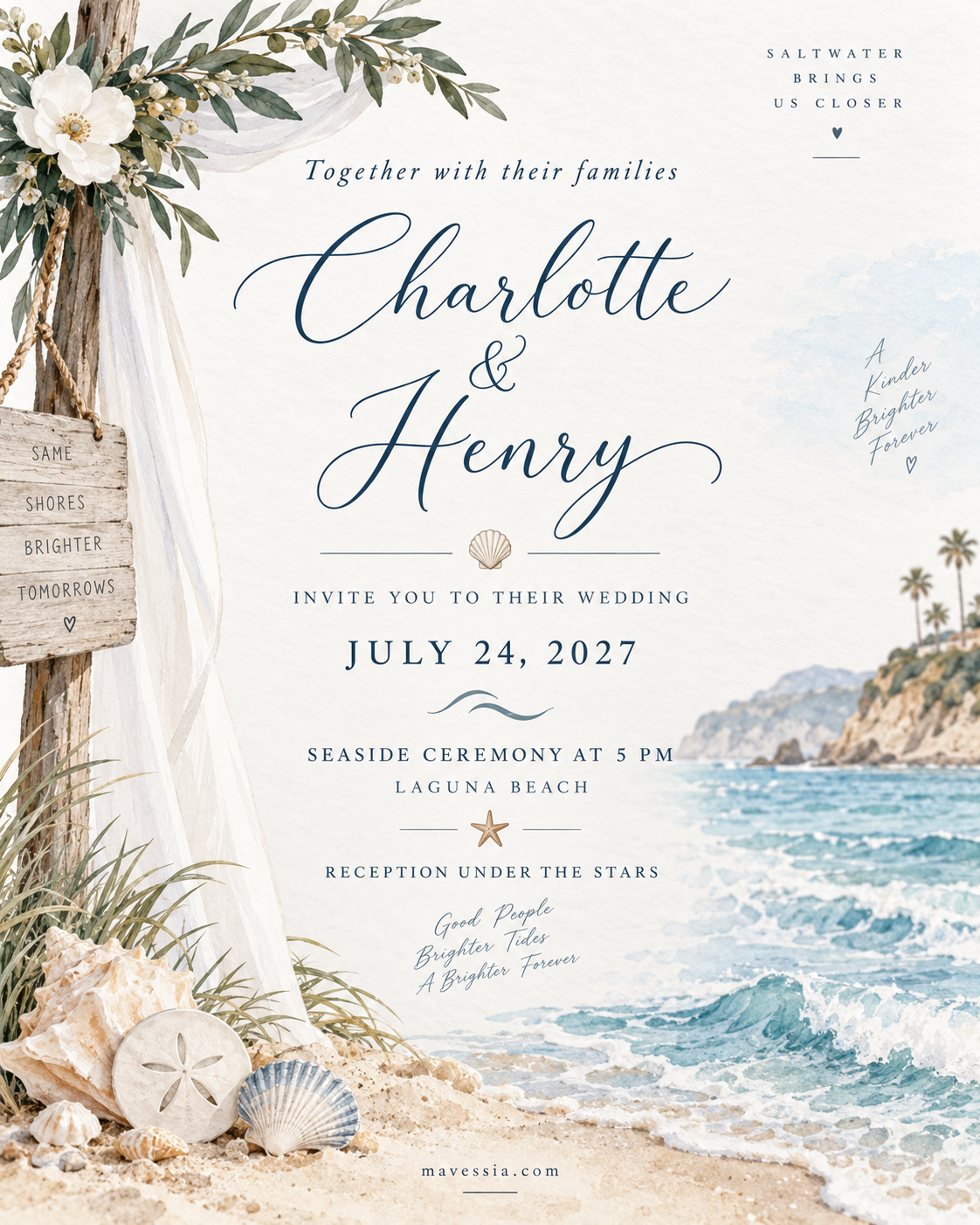 Customizable wedding invitation template