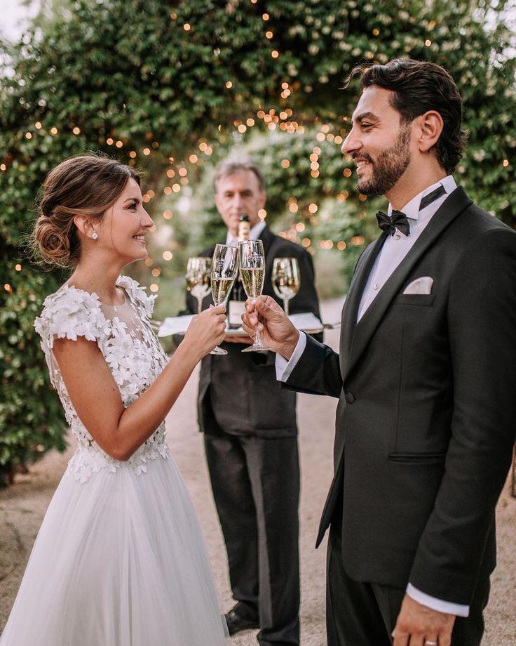 Champagne toast intimate wedding