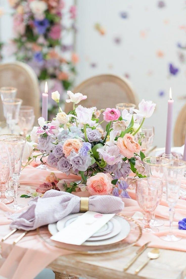 Lavender blush pink wedding flowers