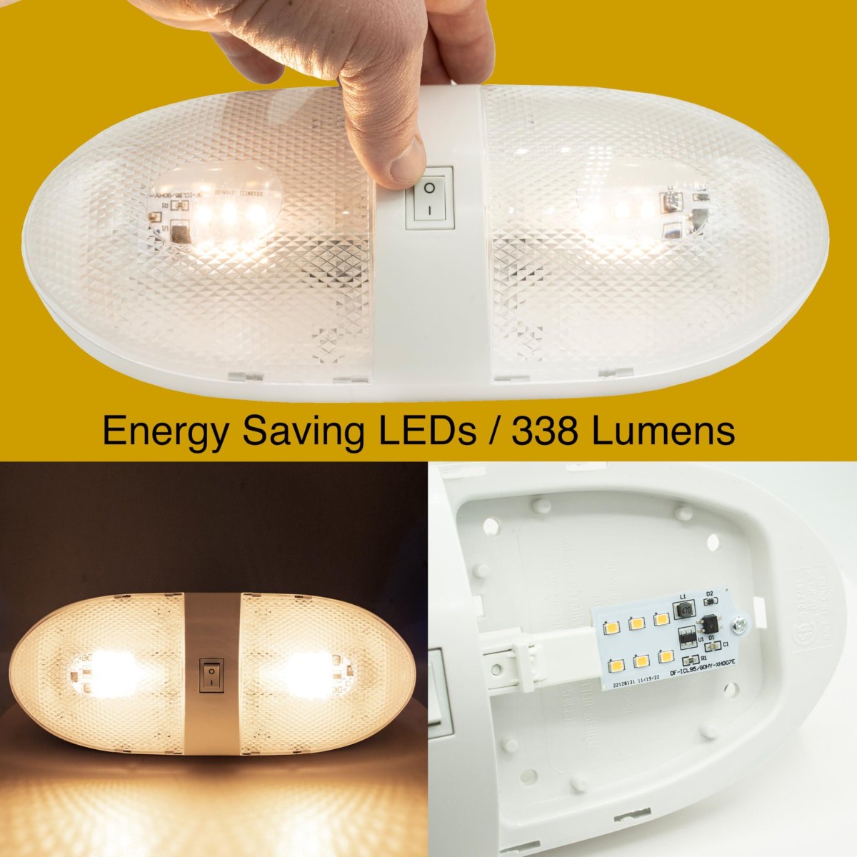 LED lights inside RV interior
