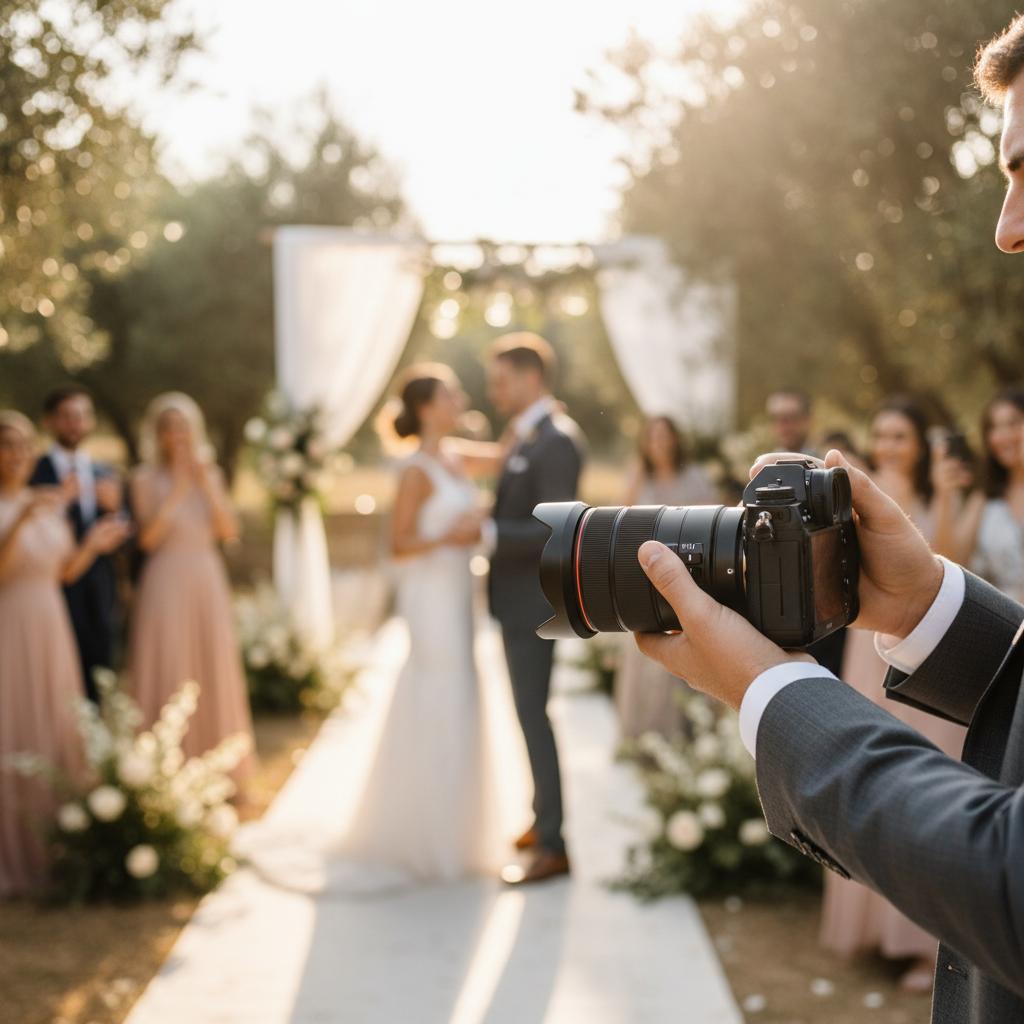 Wedding photographer capturing moments