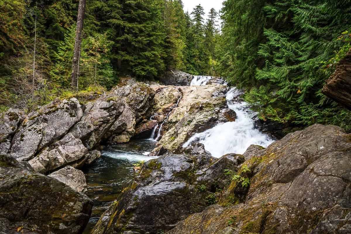 Marymere Falls in Olympic National Park forest