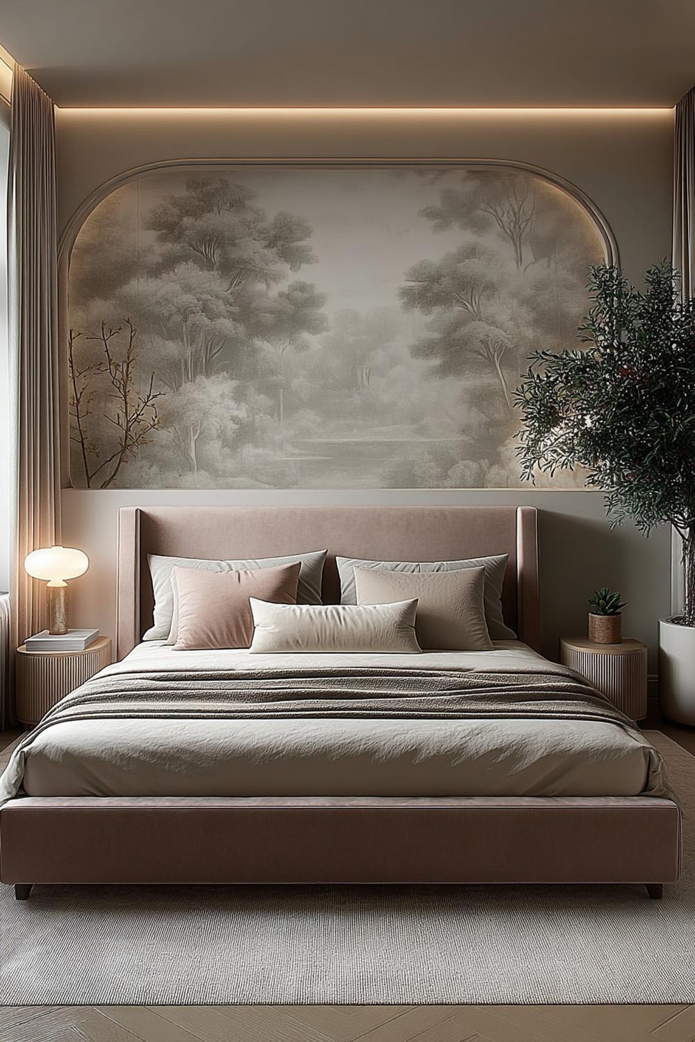 Misty Forest Mural Serenity