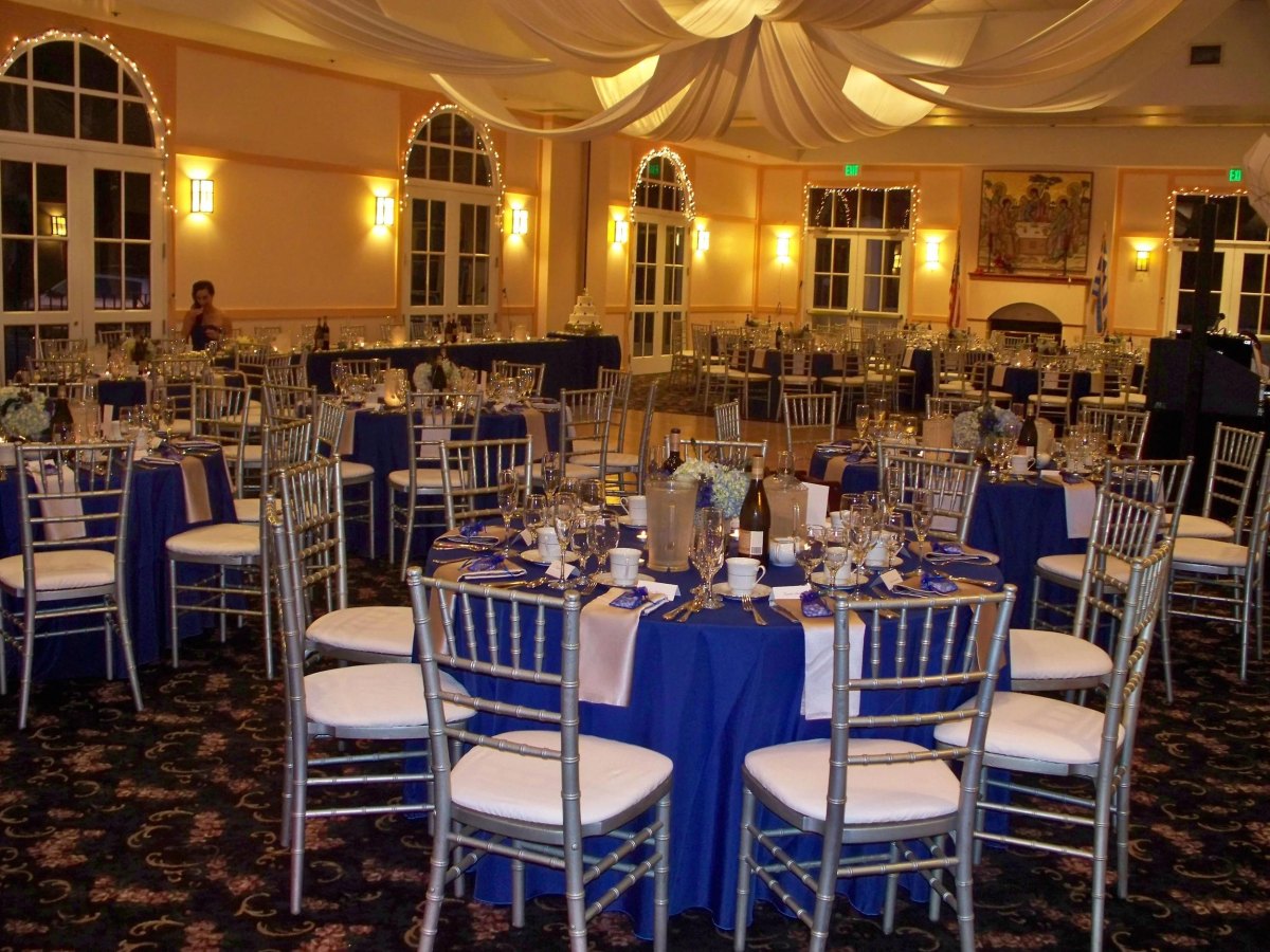 Navy silver wedding reception palette