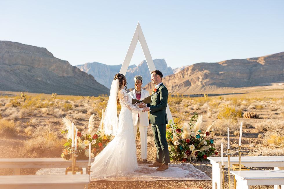 Nevada desert wedding ceremony