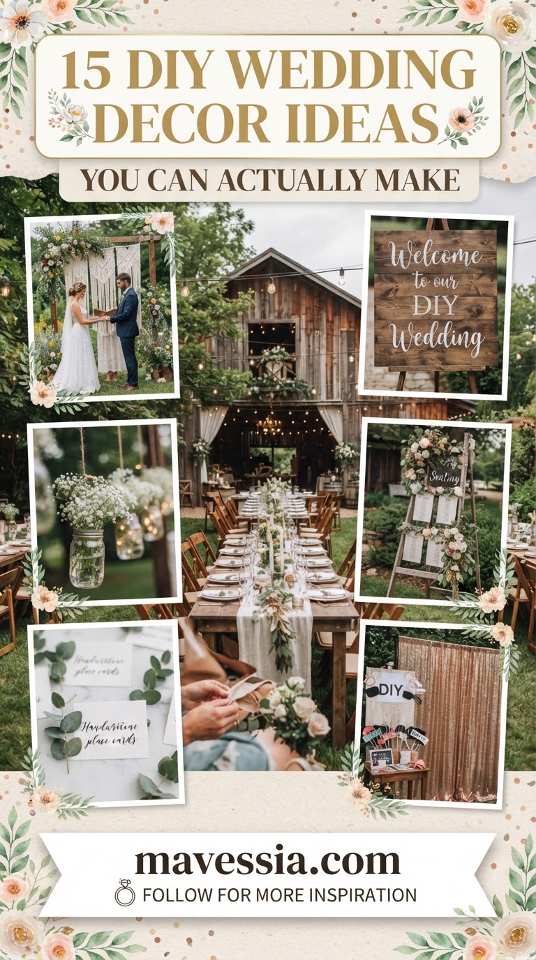 15 DIY Wedding Decor Ideas You Can Actually Make
