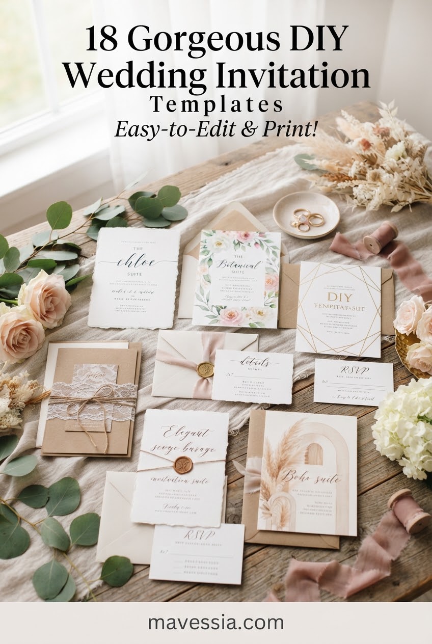 18 Gorgeous DIY Wedding Invitation Templates