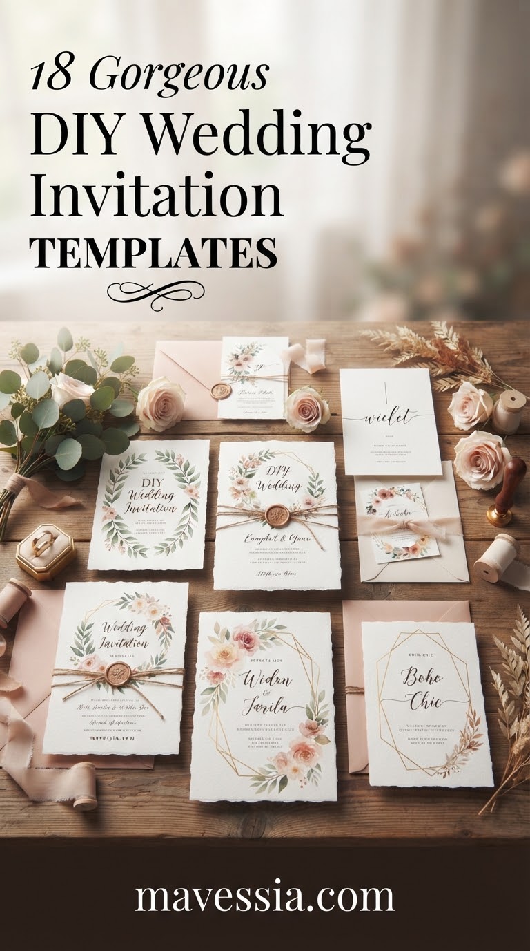 18 Gorgeous DIY Wedding Invitation Templates