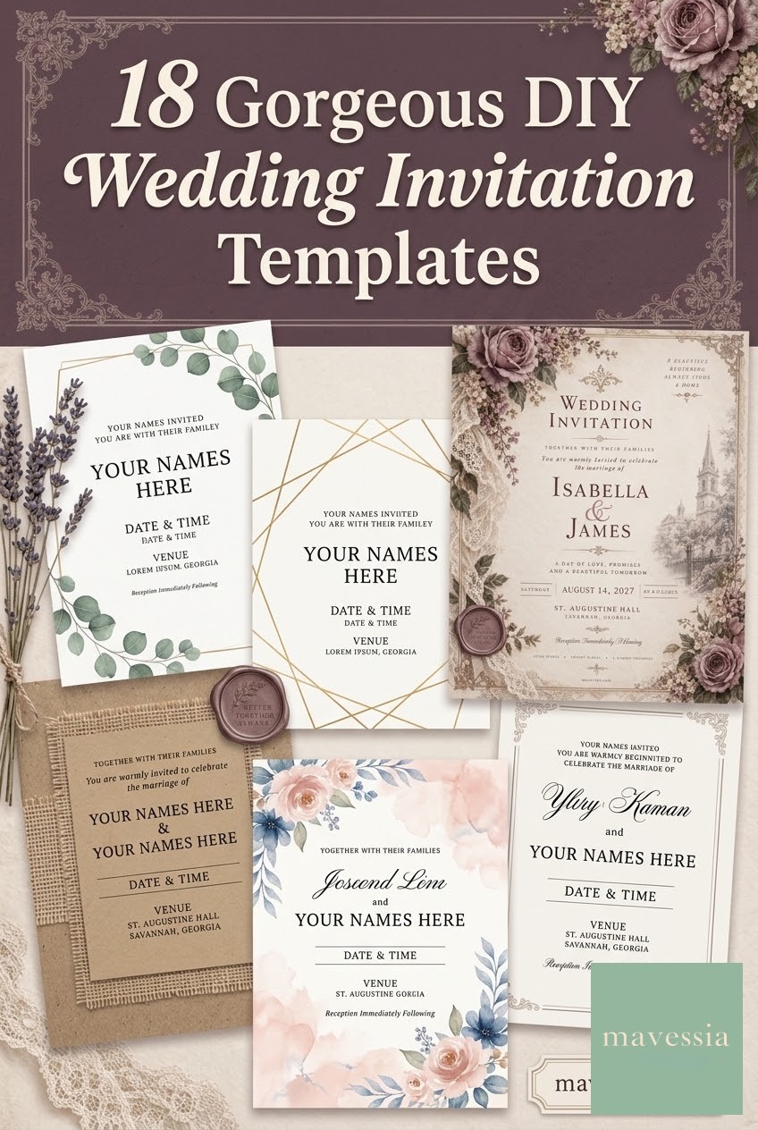18 Gorgeous DIY Wedding Invitation Templates
