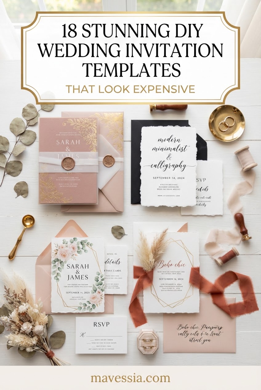 18 Stunning DIY Wedding Invitation Templates That Look Expensive