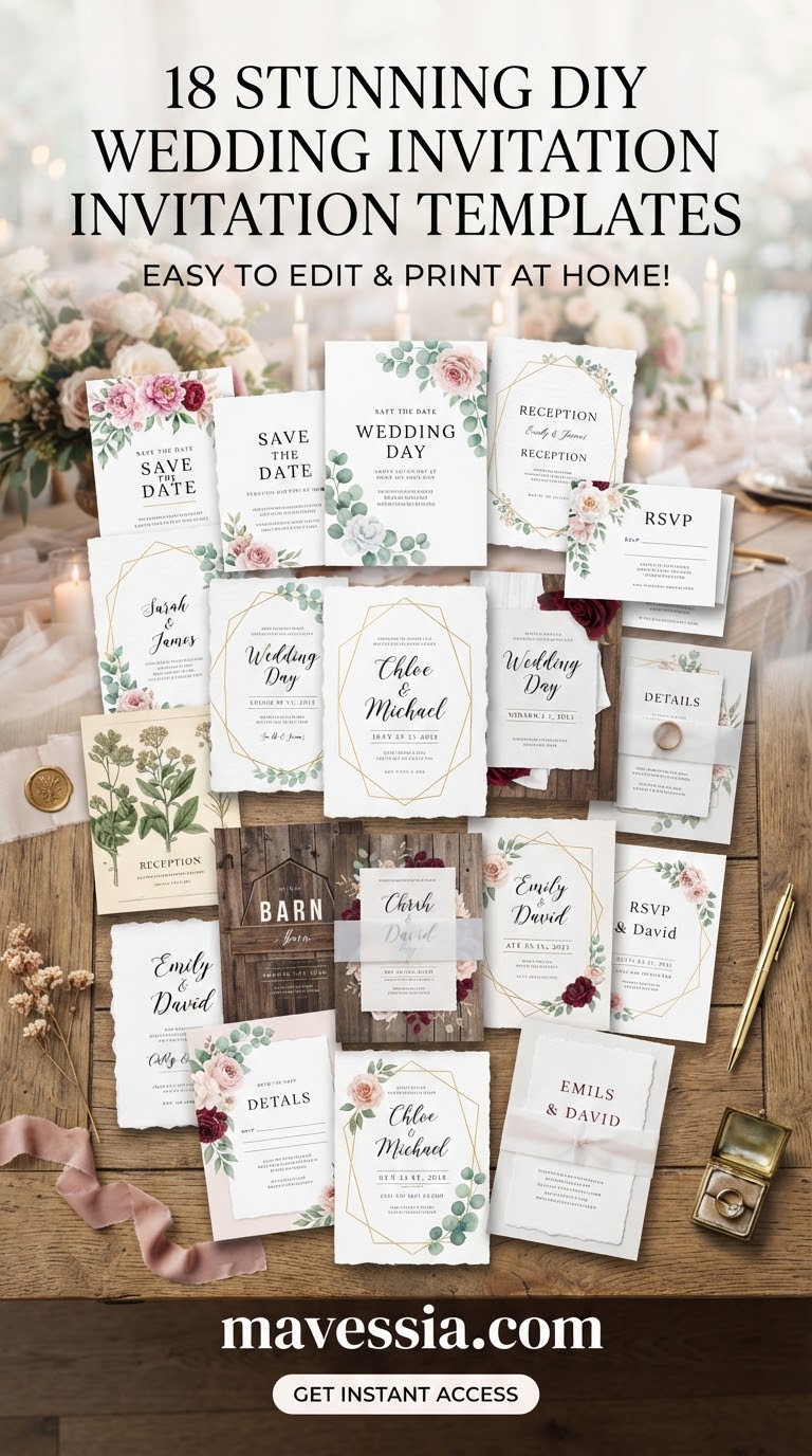 18 Stunning DIY Wedding Invitation Templates