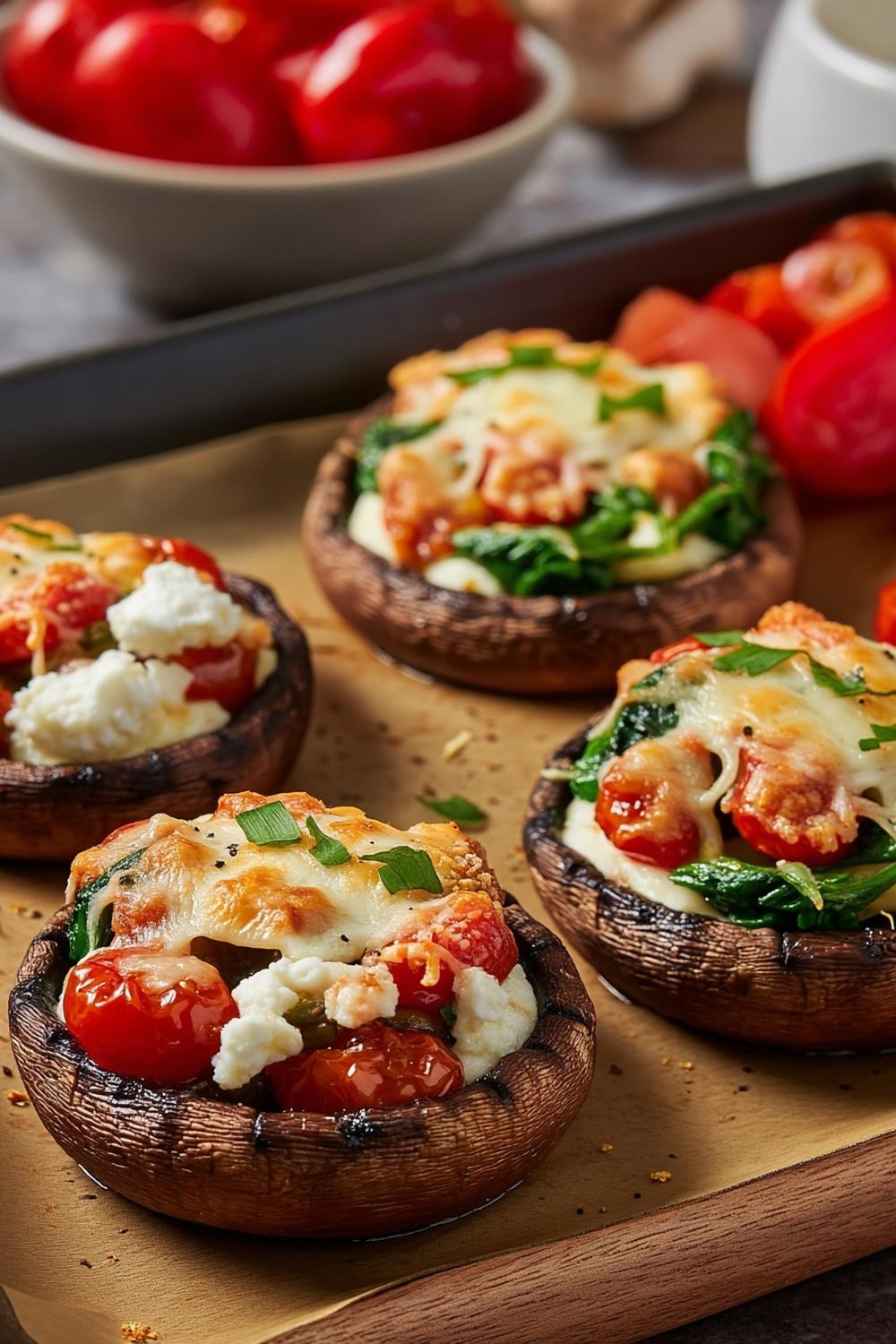 Stuffed Mushroom Caps Trio