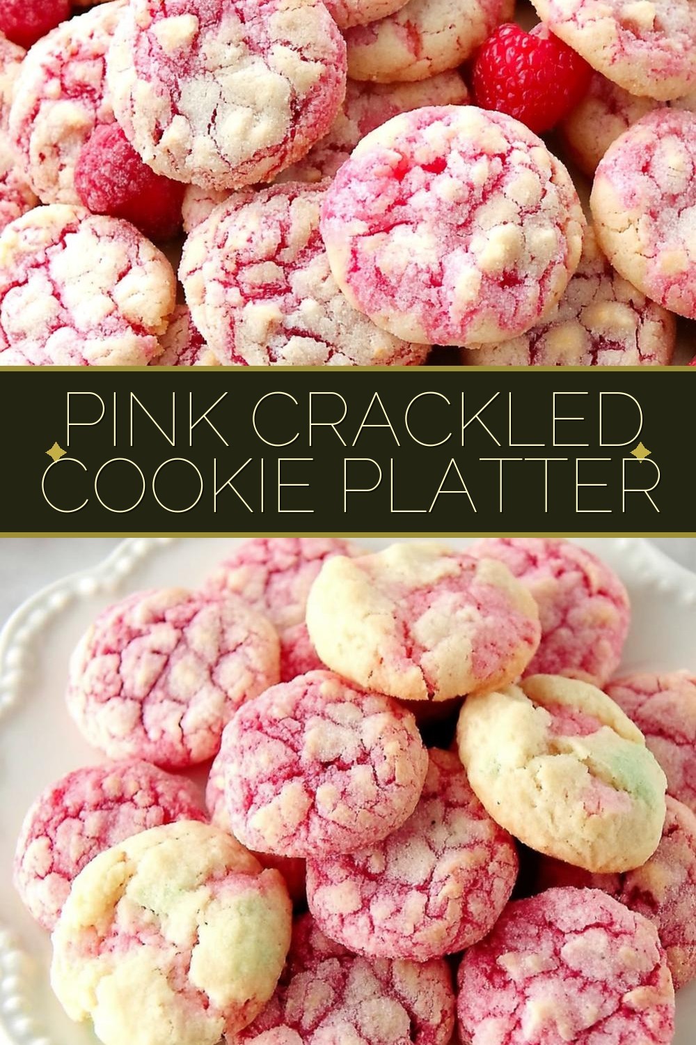 Pink Crackled Cookie Platter