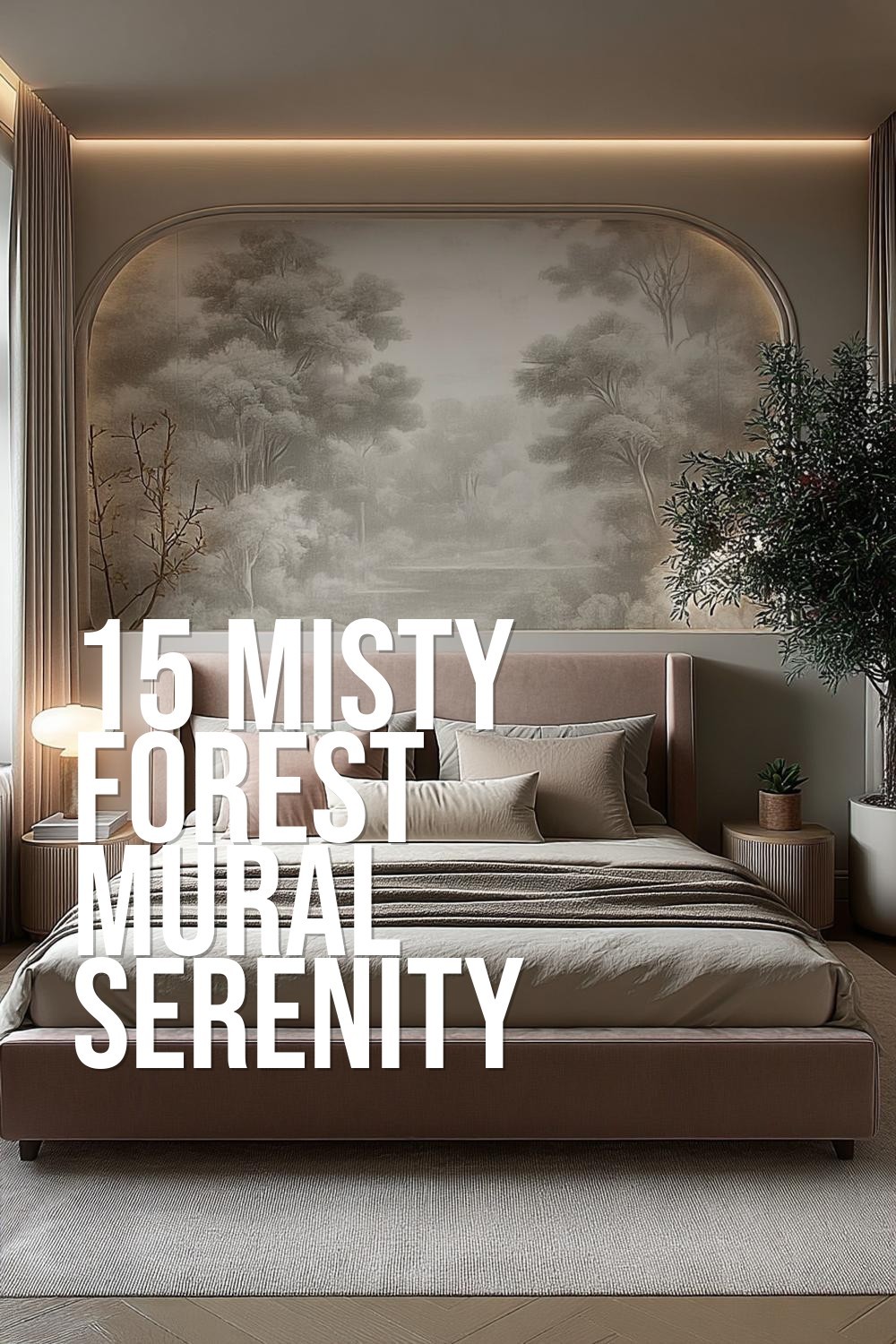 Misty Forest Mural Serenity