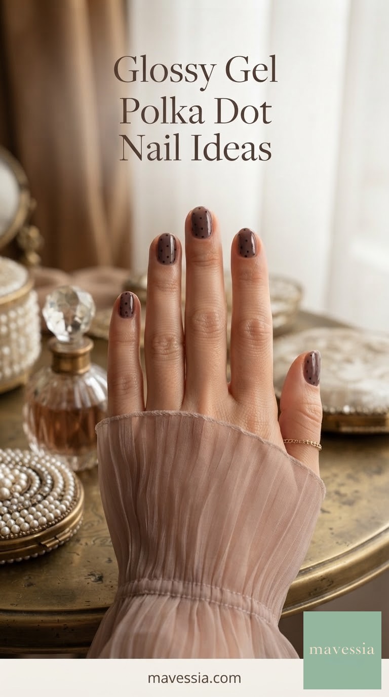 Glossy Gel Polka Dot Nail Ideas