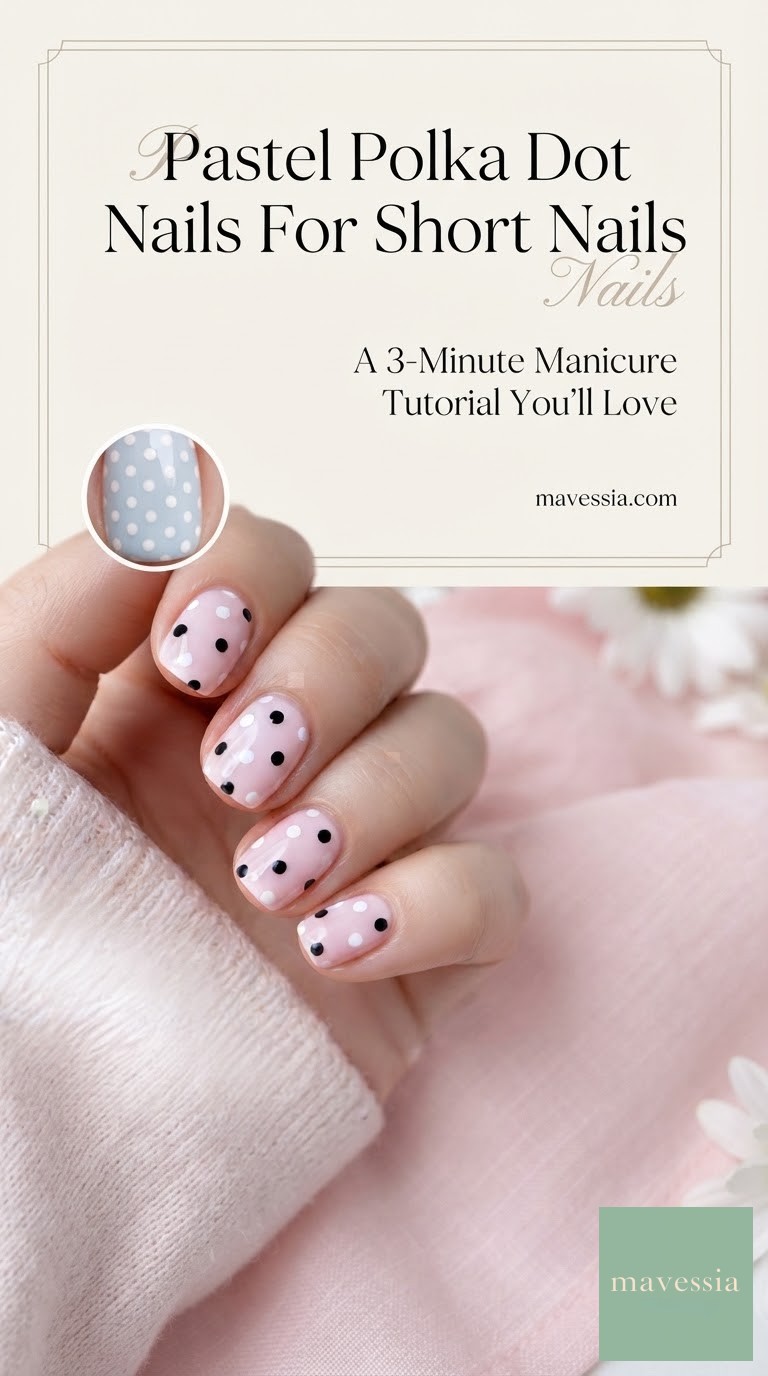 Pastel Polka Dot Nails For Short Nails