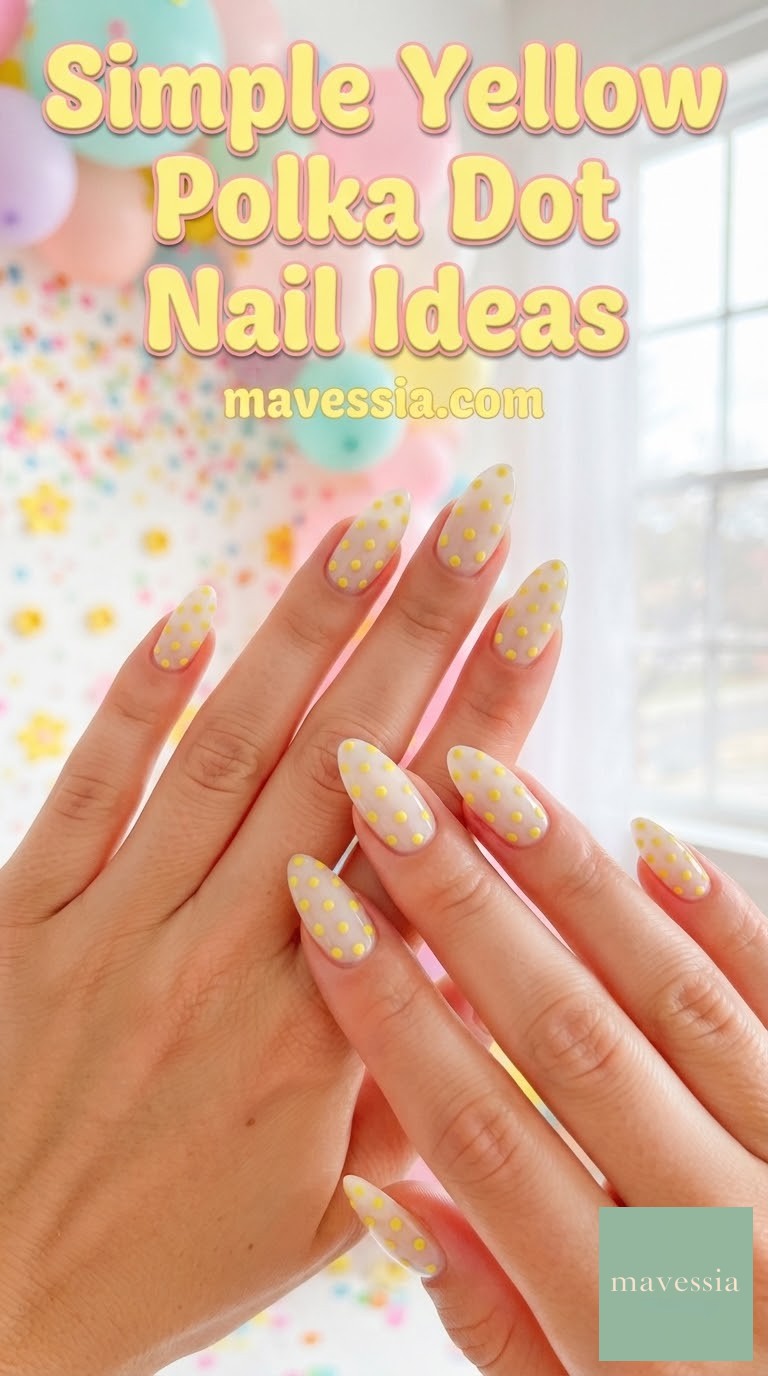 Simple Yellow Polka Dot Nail Ideas